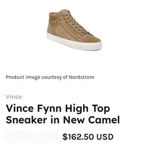 Vince Tan High Top Sneakers Sleek Suede Design